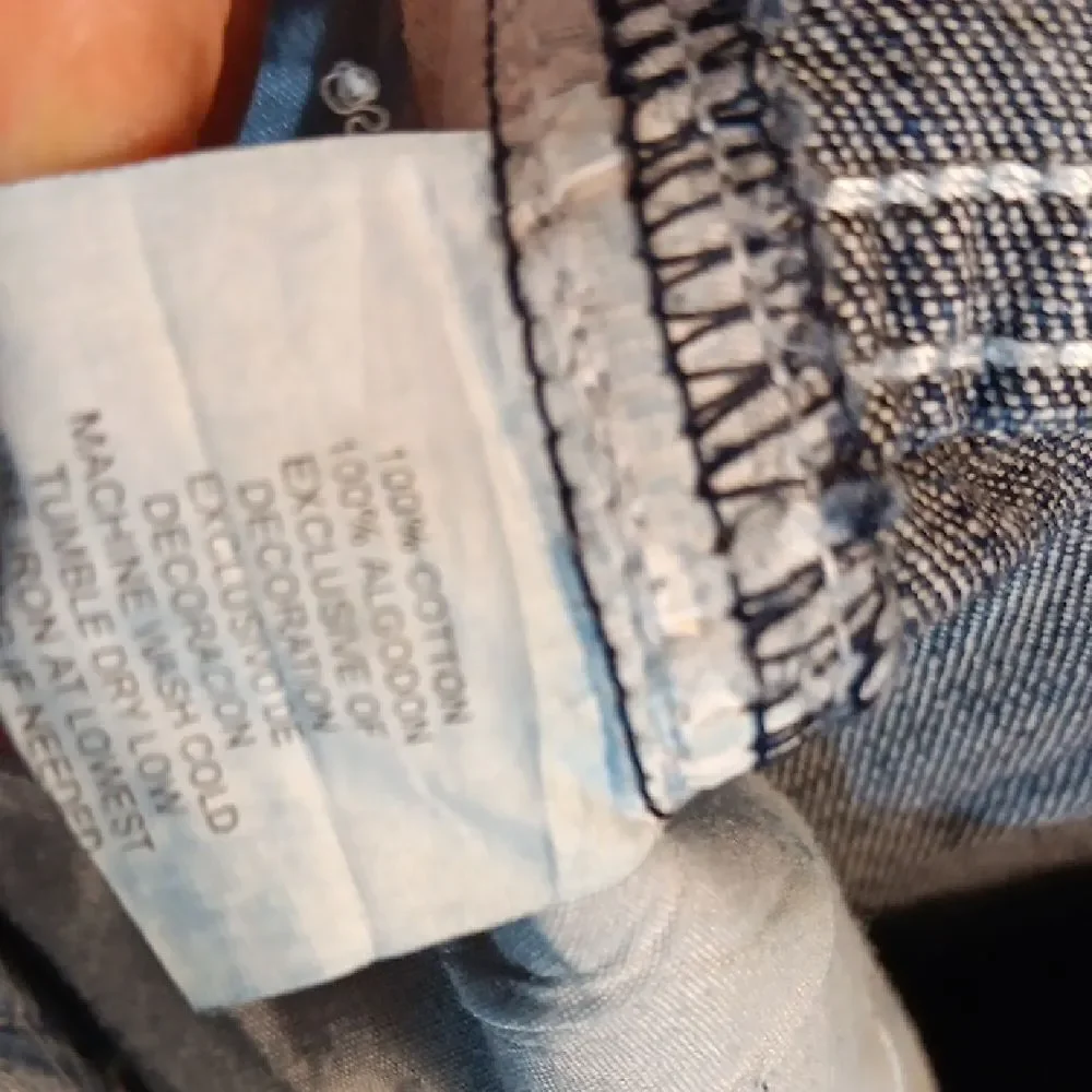 Blue Denim Jeans with Embroidered Logo
